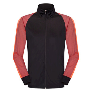 黑红拼接运动拉链外套