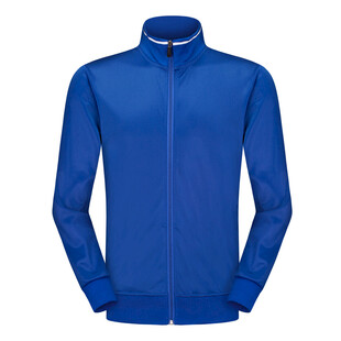 蓝色拉链运动长袖外套