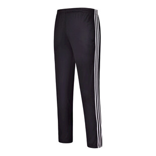 黑色侧边条纹运动长裤