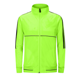 荧光绿拉链运动上衣