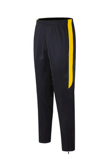 黑色侧边黄条运动长裤