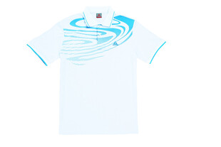 简约蓝白图案短袖T恤