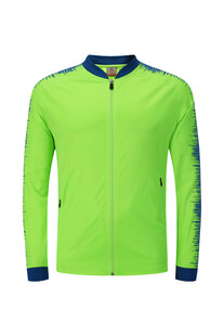 荧光绿拉链运动上衣