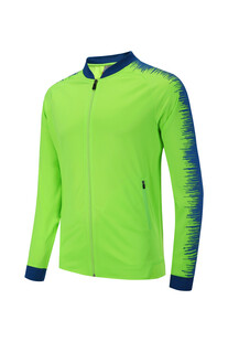 荧光绿足球训练拉链上衣