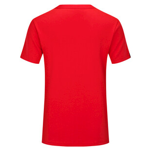 红色纯棉短袖T恤背面