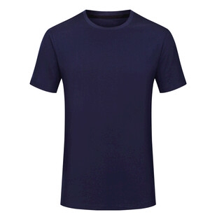 深蓝色纯棉短袖T恤