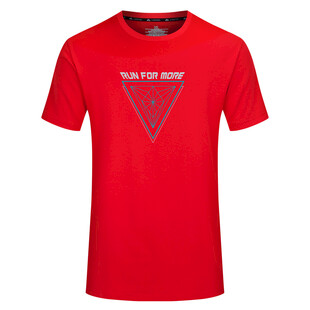 红色个性字母印花男士T恤