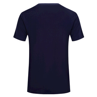 深蓝色短袖T恤背面展示