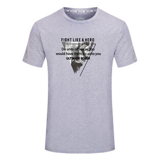 灰色印花短袖T恤