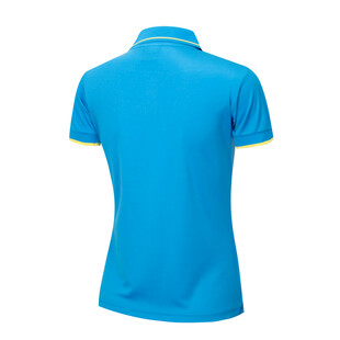 蓝色短袖翻领女士上衣