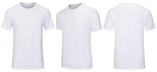 纯色圆领白色T恤展示