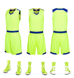 荧光绿篮球运动套装展示