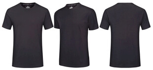 黑色V领短袖T恤展示