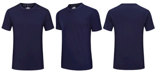 深蓝色短袖T恤展示