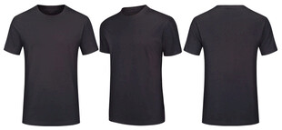 黑色纯色T恤多角度展示