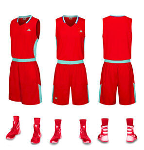 红色篮球运动套装展示