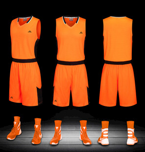 橙色篮球运动套装展示