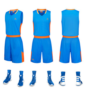 蓝色篮球运动服套装展示