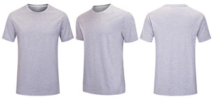 浅紫色短袖T恤多角度展示