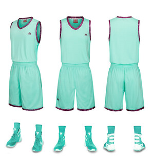 薄荷绿篮球运动套装展示