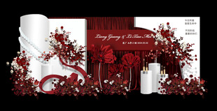 红色婚礼 红色花艺 红色订婚宴