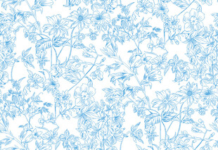 蓝白花卉图案背景纹理