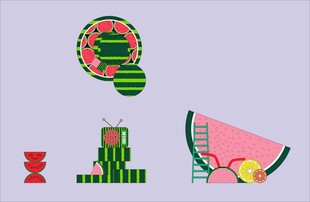 多彩夏日清凉元素插画