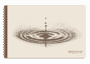 线圈本 水滴素描画