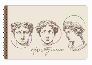 线圈本 3款入石膏雕像