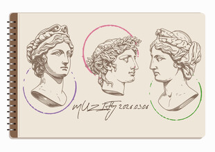 线圈本 3款入石膏雕像