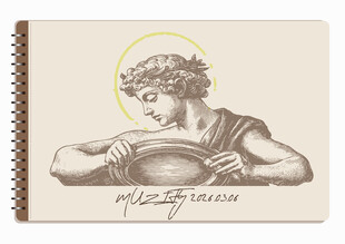 线圈本 古典石膏雕像