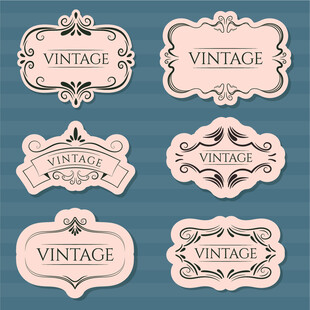 欧式复古风格装饰性标签设计