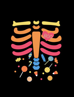 彩色骨骼图案艺术设计