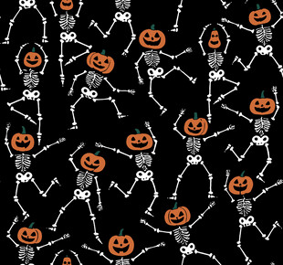 万圣节骷髅南瓜图案背景