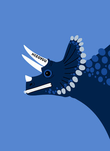 蓝色三角龙插画