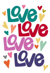 多彩爱心LOVE艺术图案