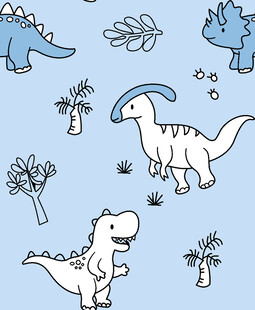可爱卡通恐龙与植物图案
