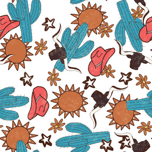 仙人掌图案背景设计素材