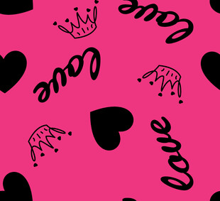 粉色爱心皇冠图案背景