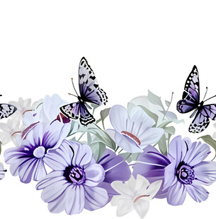 紫花蝴蝶装饰图案
