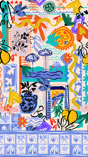 多彩抽象艺术装饰图案