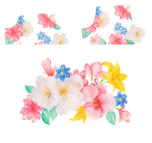 水彩花卉图案设计素材