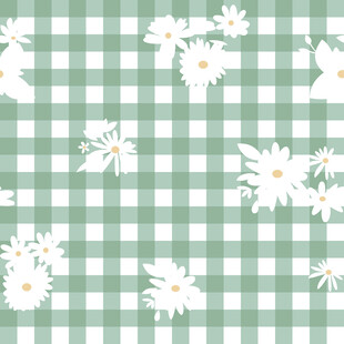 清新雏菊格子背景图案