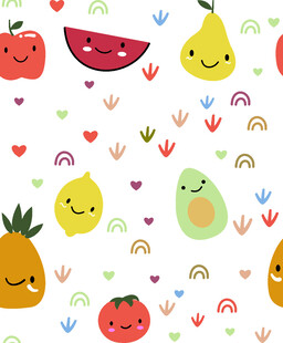 可爱水果卡通图案背景