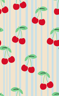樱桃条纹背景图案