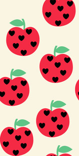 苹果瓢虫图案无缝背景