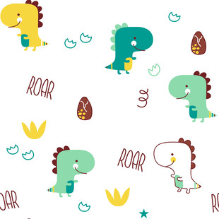 可爱恐龙卡通图案背景