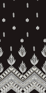 黑白几何植物纹理图案