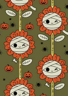 万圣节绷带花图案设计