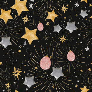 星空主题金色银色星星图案